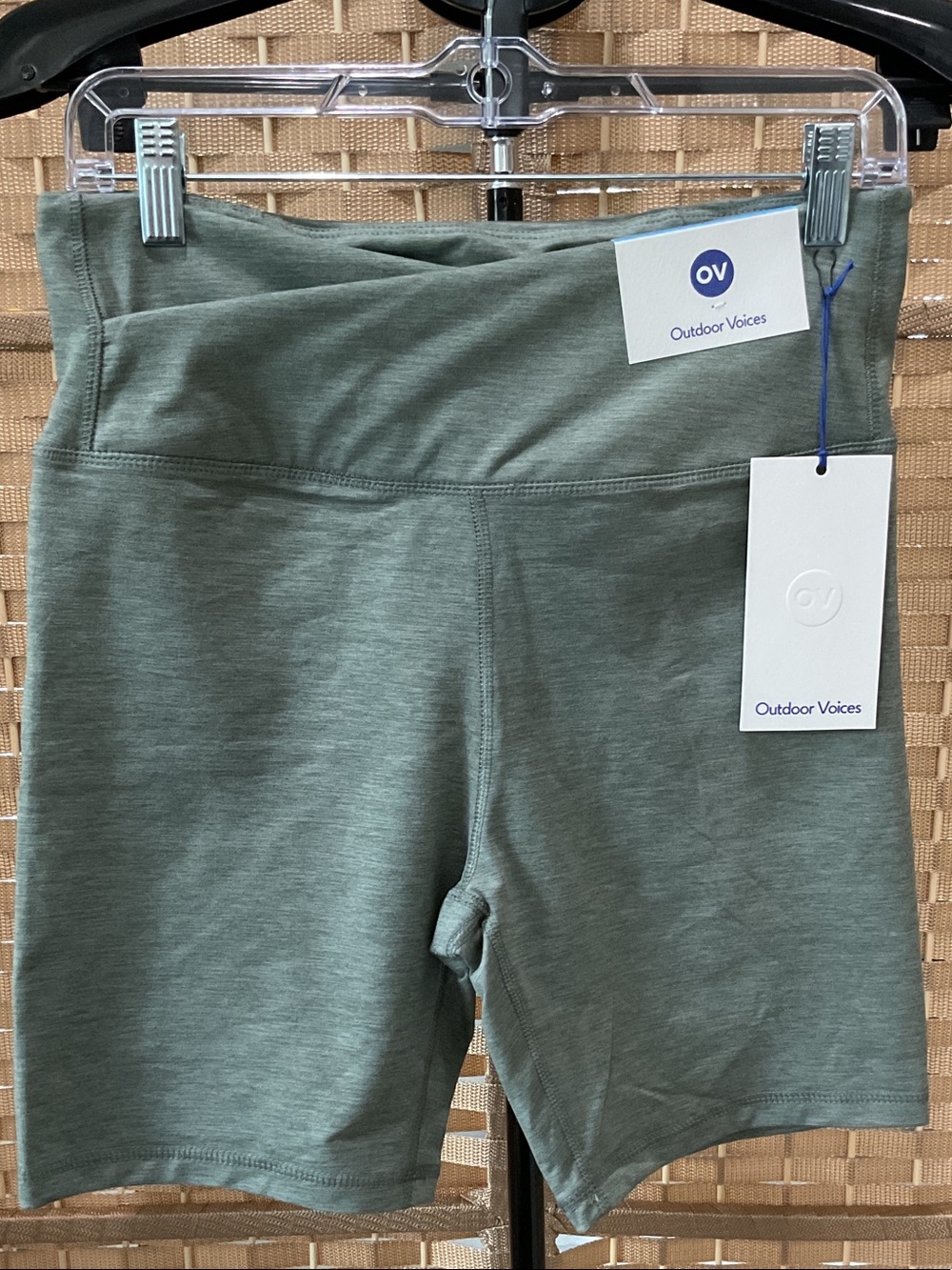 Outdoor Voices Sage Green High-Rise Athletic Bike Shorts